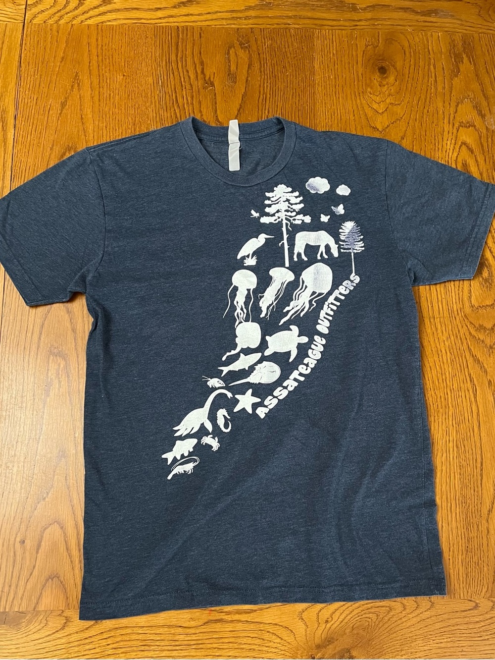 Assateague Island heathered Navy Graphic Nature Tee